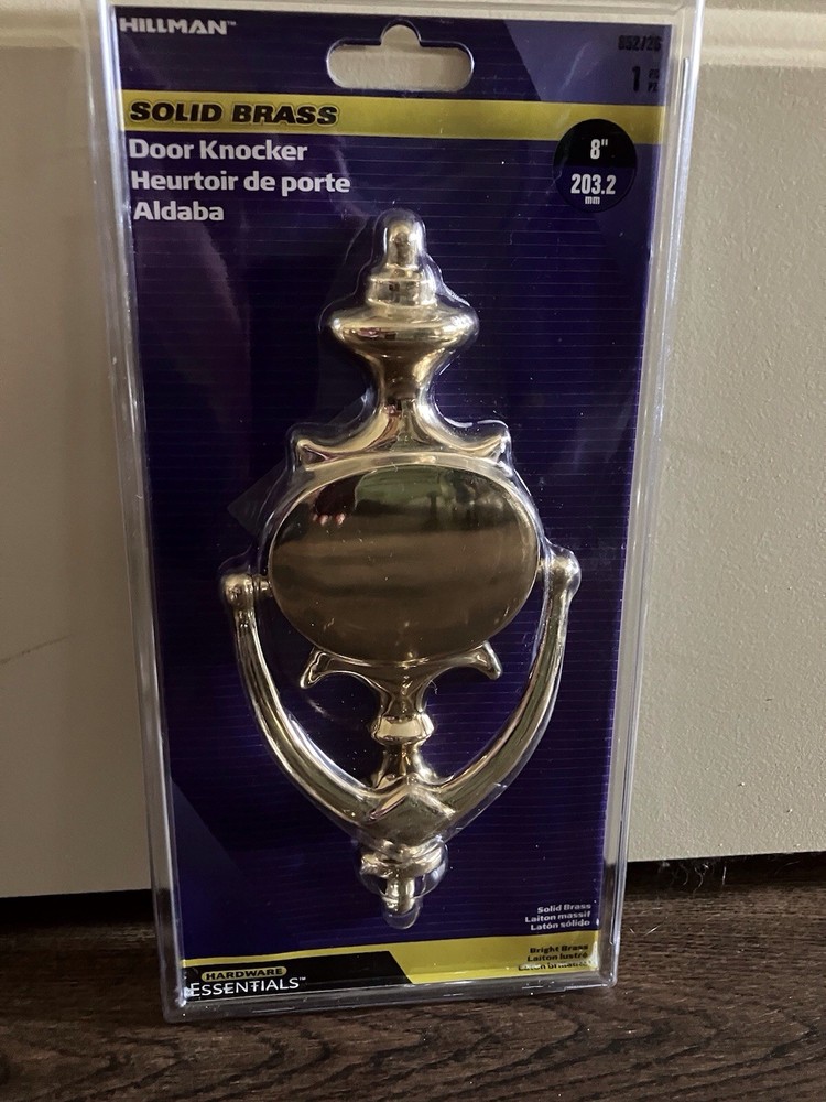 Hillman Solid Brass 8” Door Knocker - New in Sealed Pkg.