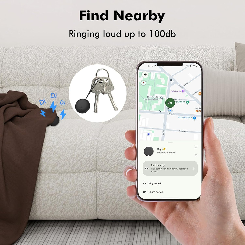 Android Air Tracker 4 Pack, Bluetooth Tracker for Android, Works with Google Fin