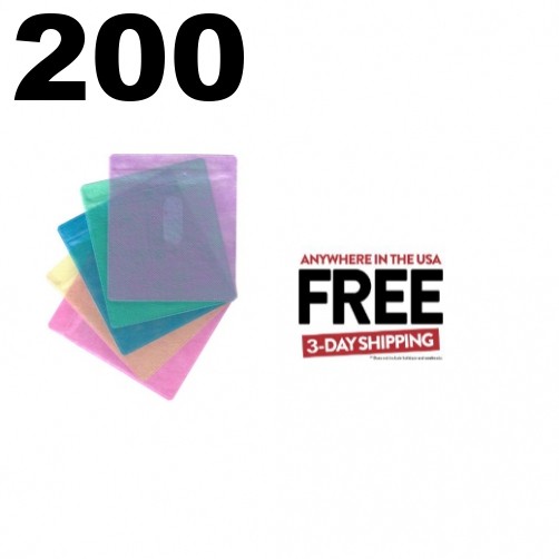 200 CD Double-sided Plastic Sleeve Assorted Color ** 1-3 DAY