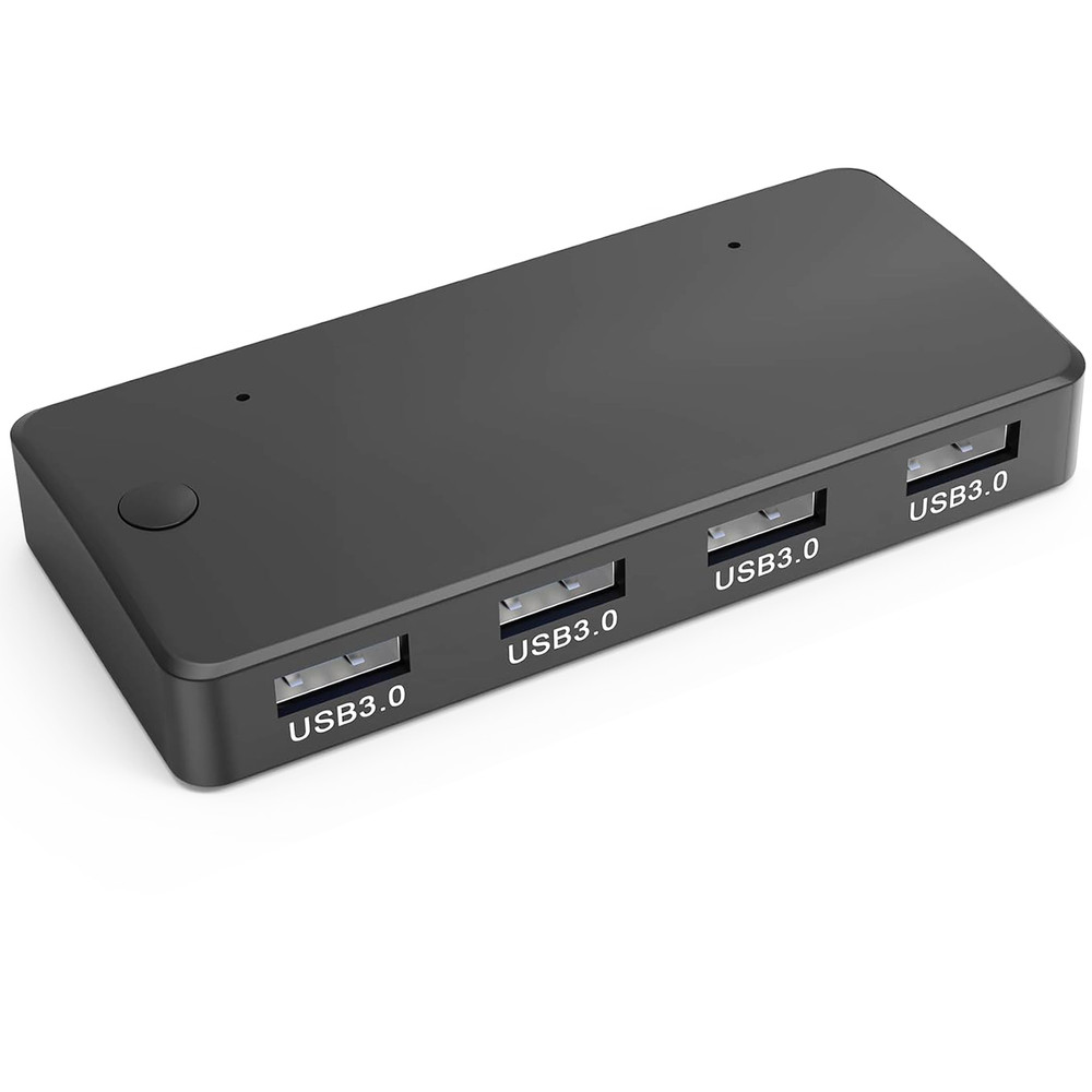 USB 3.0 Switch Selector 2 PCs Share 4 USB Ports Peripherals Hub Adapter & Cables