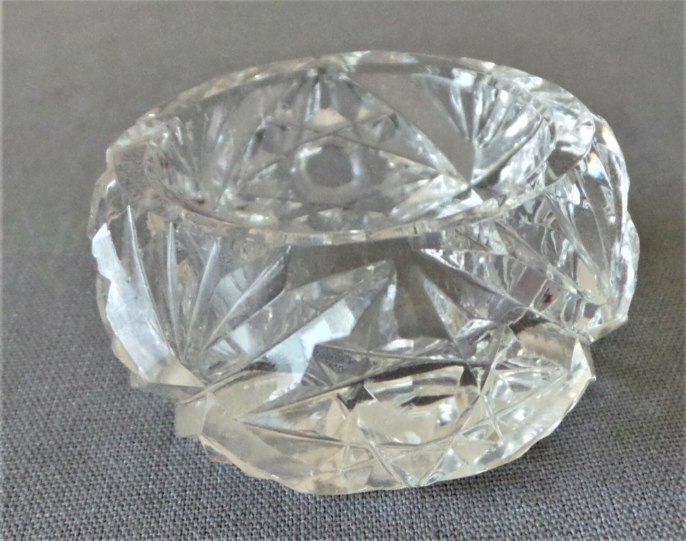 3 Antique Crystal Salt Cellars, Dips