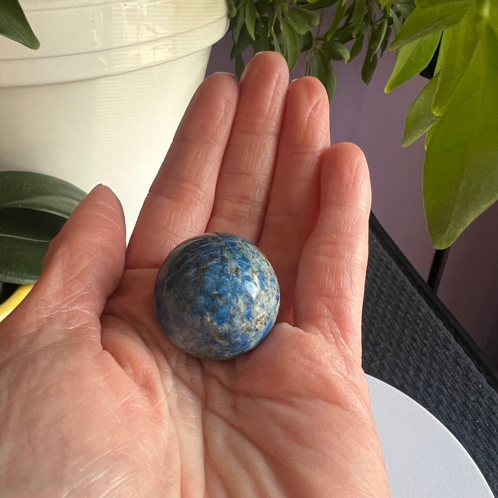 Lapis Lazuli Meditation Sphere UV Reactive
