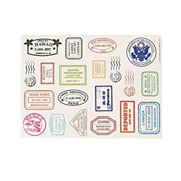 Country Stamp Sticker Sheets 24 sticker sheets