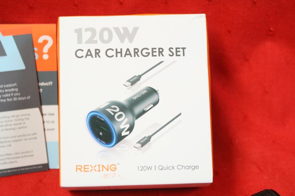 REXING - 120W Vehicle Quick Charger with 2 USB-C & 1 USB For iPhone/Andriod #N1