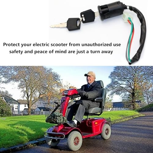 Replacement Keys with Ignition Switch Set for Electric Scooter Accessories, 3