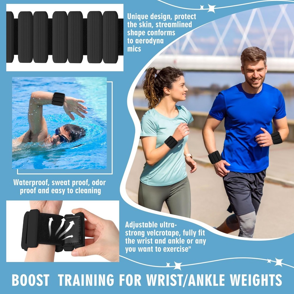 Wrist Weights, Adjustable Wrist Ankle Weights for and Men (1 lb Each), 2Pack ...