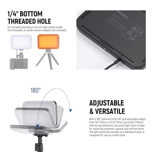 Basics 2 Pack LED Video Light Panel Lighting BP66 (2 Pack w/ Stands & Filters)