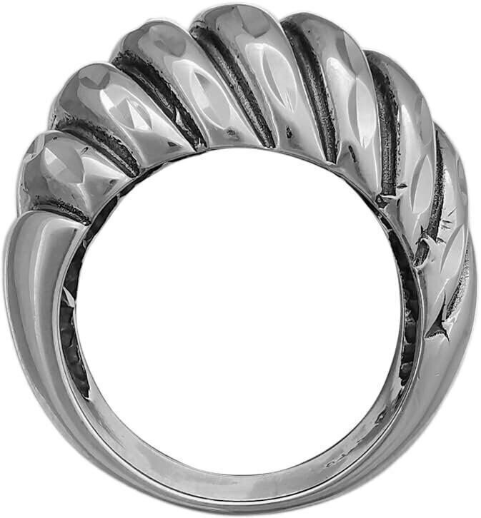 Size 4.5 - Diamond Cut Grooved Dome Ring