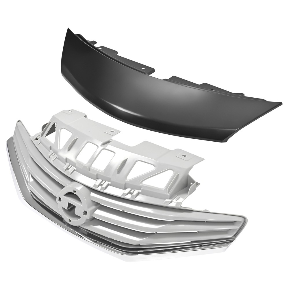 Front Upper Bumper Grille & Cover Assembly For Nissan Versa Note 2014-2017 Gray