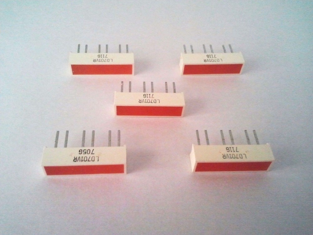 5 Pcs LED Light Red Rectangle Chip Thin Socket 6 Pin Mount Connector ROHM