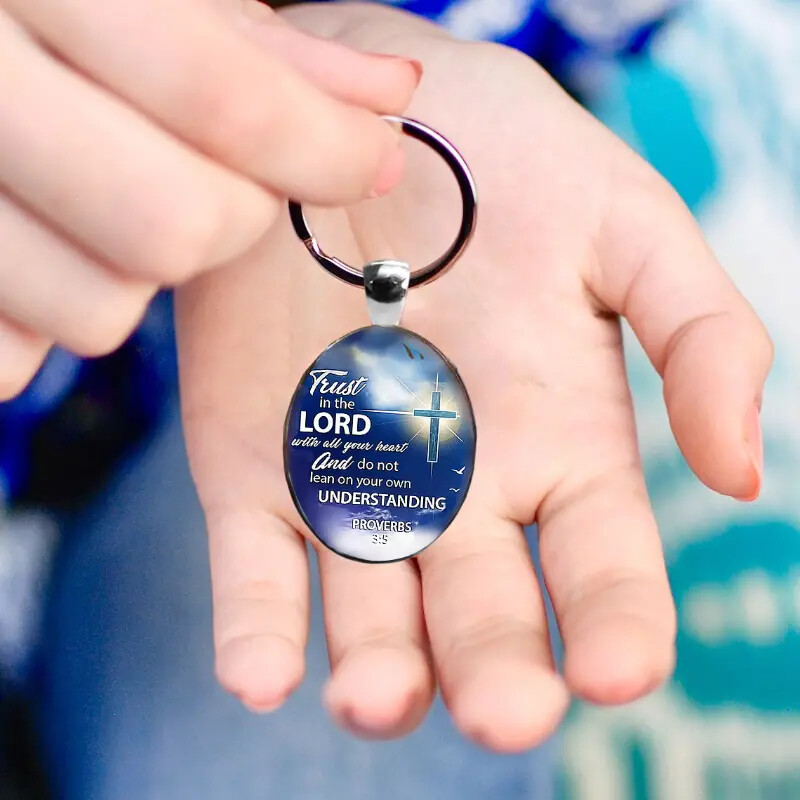 Oval Keychain Trust in the Lord