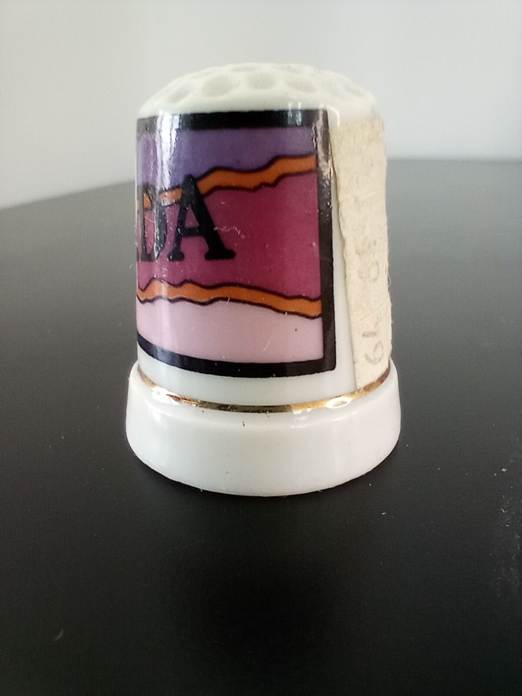 Nevada Map Porcelain Thimble Vintage