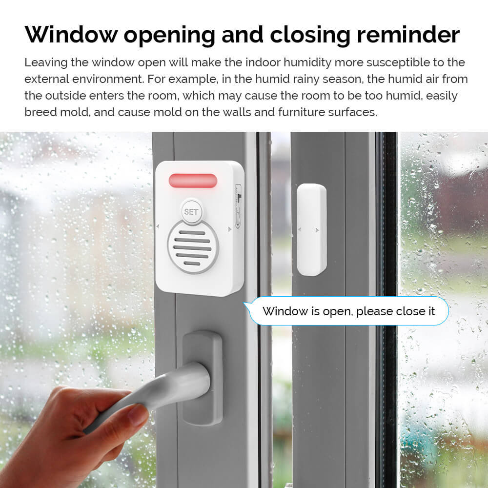 Wireless Door Alarm When Opened Voice Alert Magnetic Sensor Adjustable Volume ×2