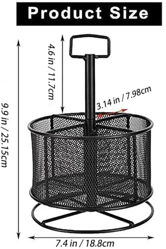 Mesh Desk Organizer, 360-Degree Rotating Multi-Functional Pen Holder, 4