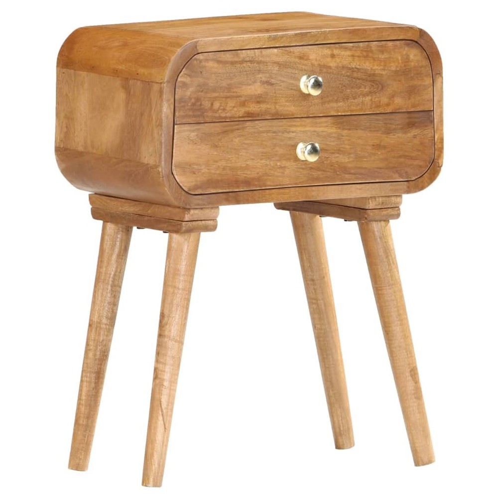 Bedside Cabinet Mango Wood Brown Solid Mango Wood