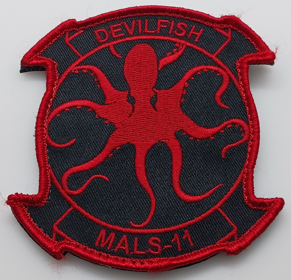 USMC DEVILFISH MALS-11 Hook & Loop Patch