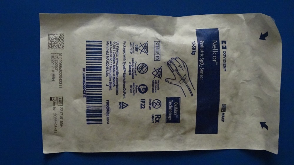 NELLCOR Pediatric 10-50 KG Pulse Oximeter Sensor, SpO2, MAXP