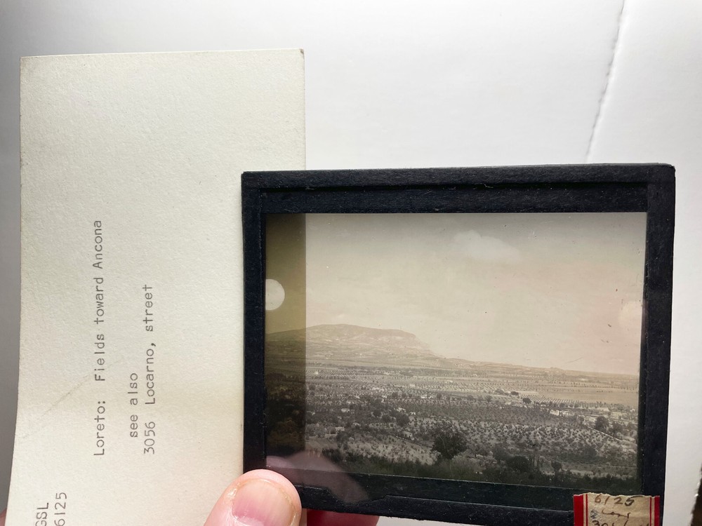Italy Loreto fields towards Ancona glass slide
