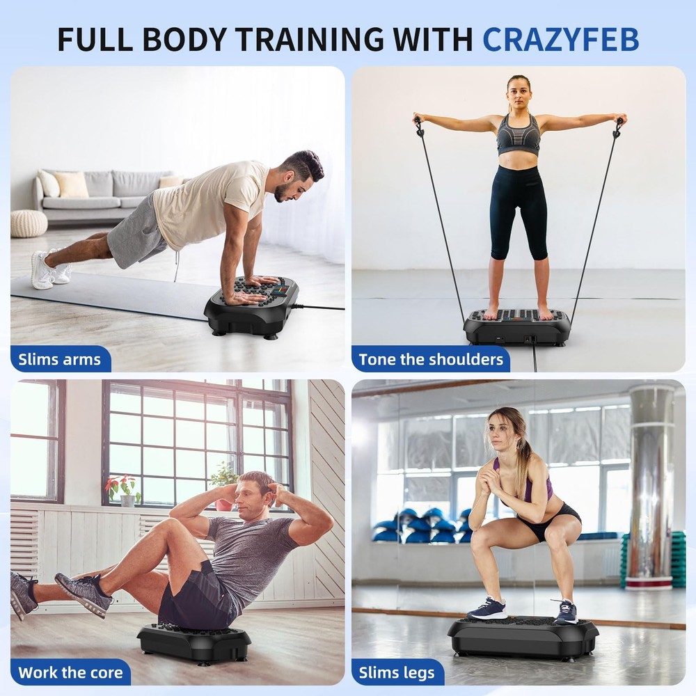 Vibration Plate Exercise Machine - Vibration Plate for Lymphatic Drainage, Wh...