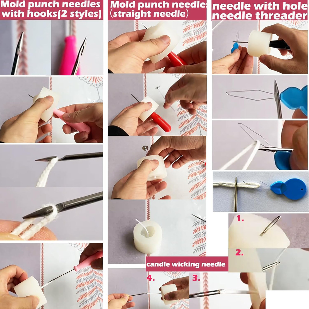 17PCS Long Needle Set for Candle Making and Silicone Mold Insertion