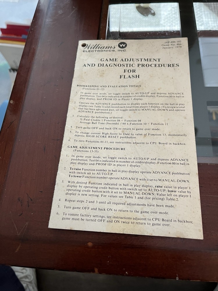 Flash Pinball Operator Manual
