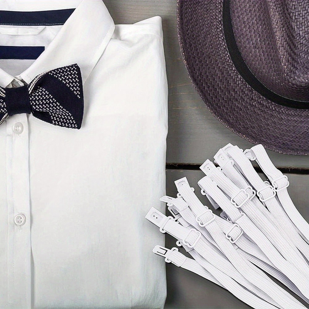 1box 16pcs Adjustable Polyester Elastic Bow Tie Extender Bands with Plastic