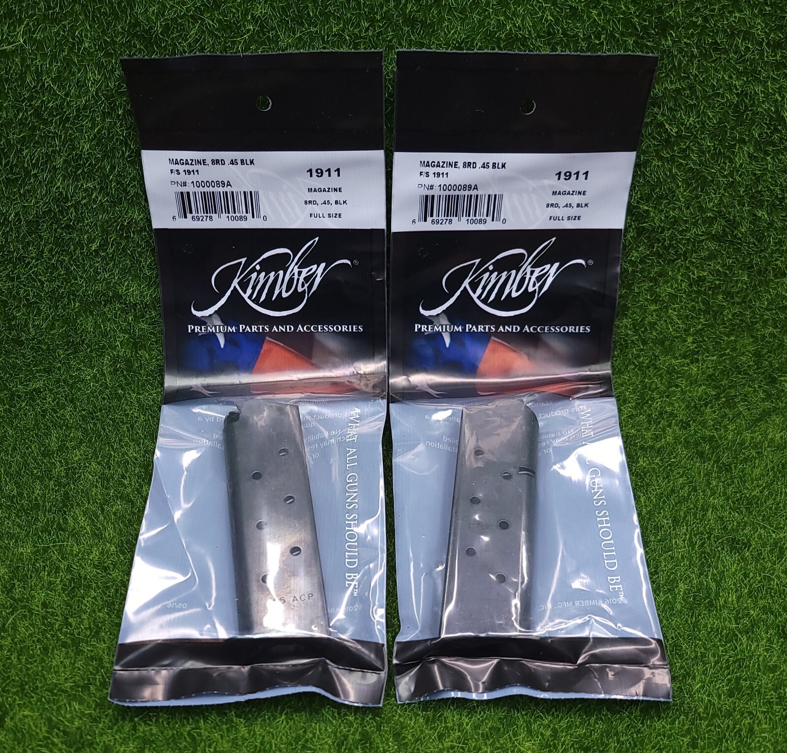 LOT (2) Kimber 1911 Full Size .45 ACP 8 Round OEM Pistol Magazines - 1000089A