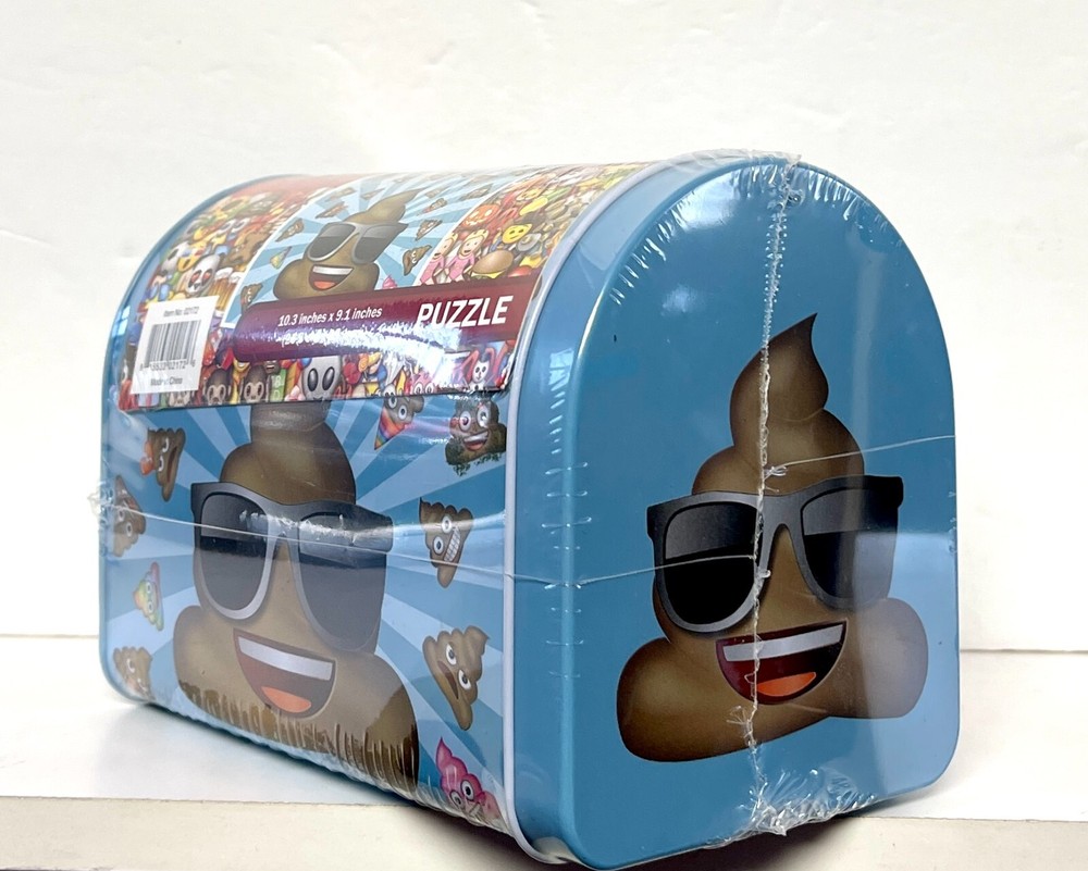 Mail Box Tin with Puzzles Inside 48 pcs (Emoji Blue)