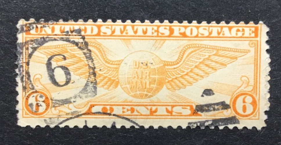 US Scott #C19 - Winged Globe 6 Cent Used Fancy Cancel