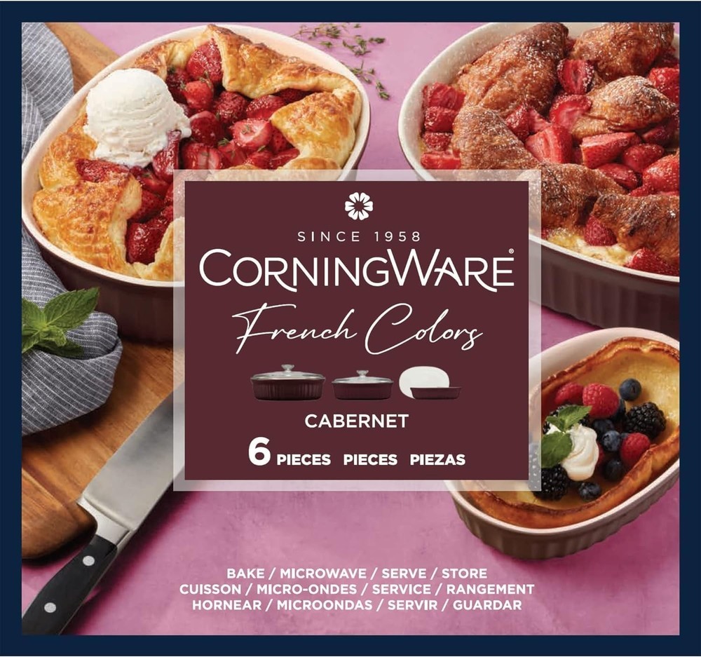 Durable 6-Piece Bakeware Set with Lids - Crack Resistant, Easy Clean Design
