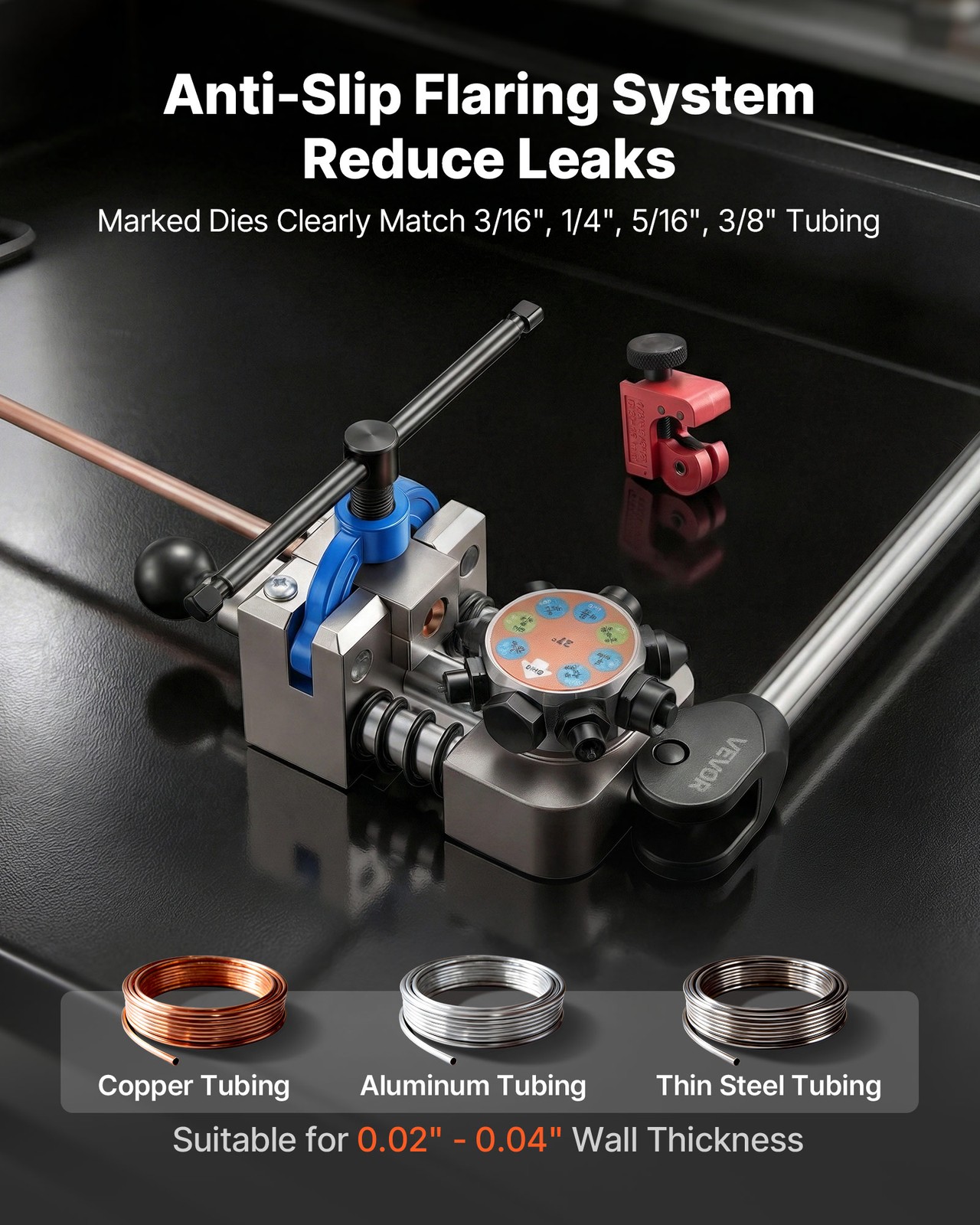 VEVOR Professional Brake Line Flaring Tool 45° & 37° Double Bubble Flaring