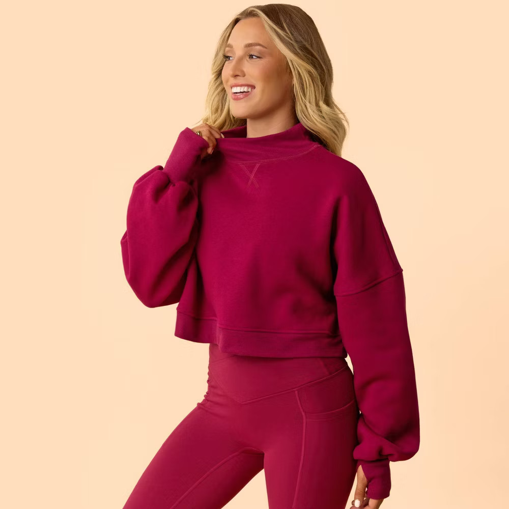 Blogilates Women's Marshmallow Mockneck Sweatshirt