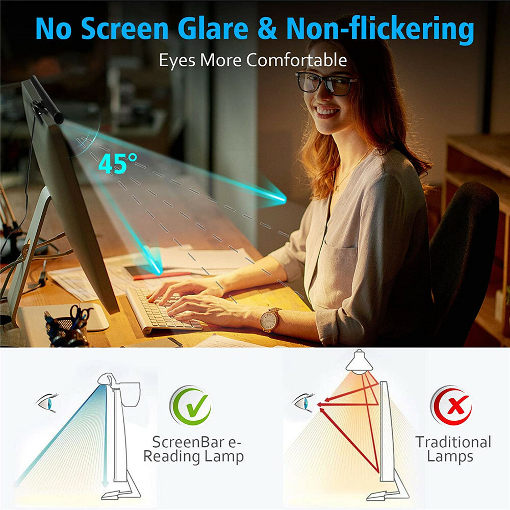 LED Screen Bar Light USB Computer Monitor Eye-Caring Reading Desk Lamp Dimmable