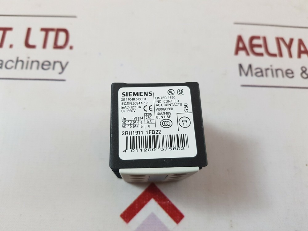 Siemens 3rh1911-1fb22 auxiliary switch block