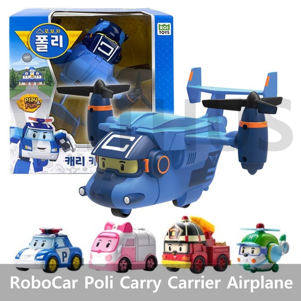RoboCar Poli Carry Carrier Airplane with DIE-CAST Poli Roy Amber Helly Tracking=