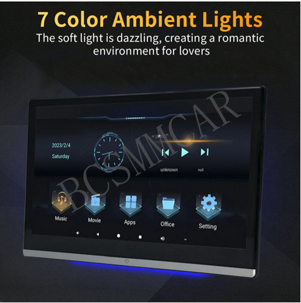 2pcs Android 11 Car TV Touch Screen Headrest Monitor For Rear Seat Entertainment