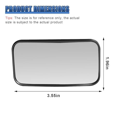 2PCS Blind Spot Mirror for Car, HD Glass Wide Angle Convex Rectangular Black