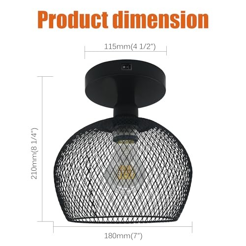 12V 7inch RV Pendant Dining Table Light with Replaceable Bulb (1 X E26 Bulb