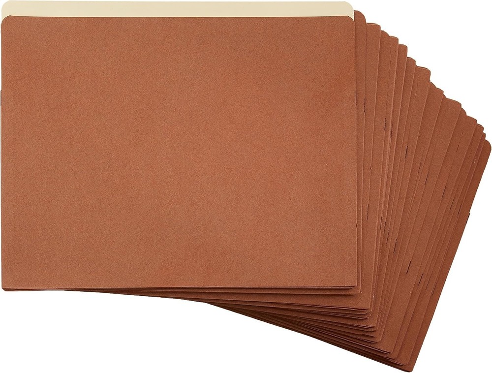 Expanding File Folder Organizer with Pockets, Letter Size, 25-Pack, Brown