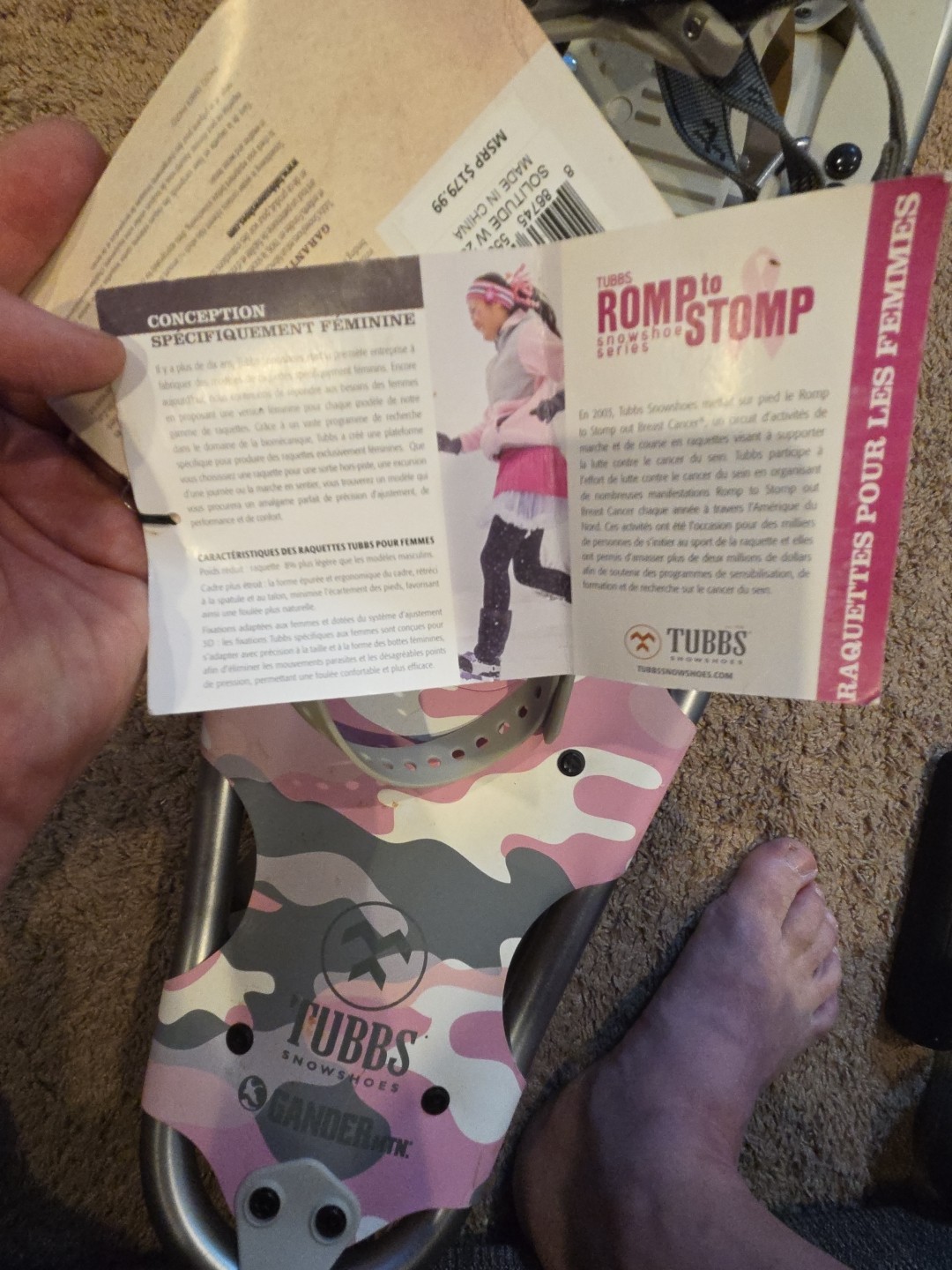 Tubbs Snow Shoes Solitude 25 W Pink Camo Design Women's Romp To Stomp Cancer New