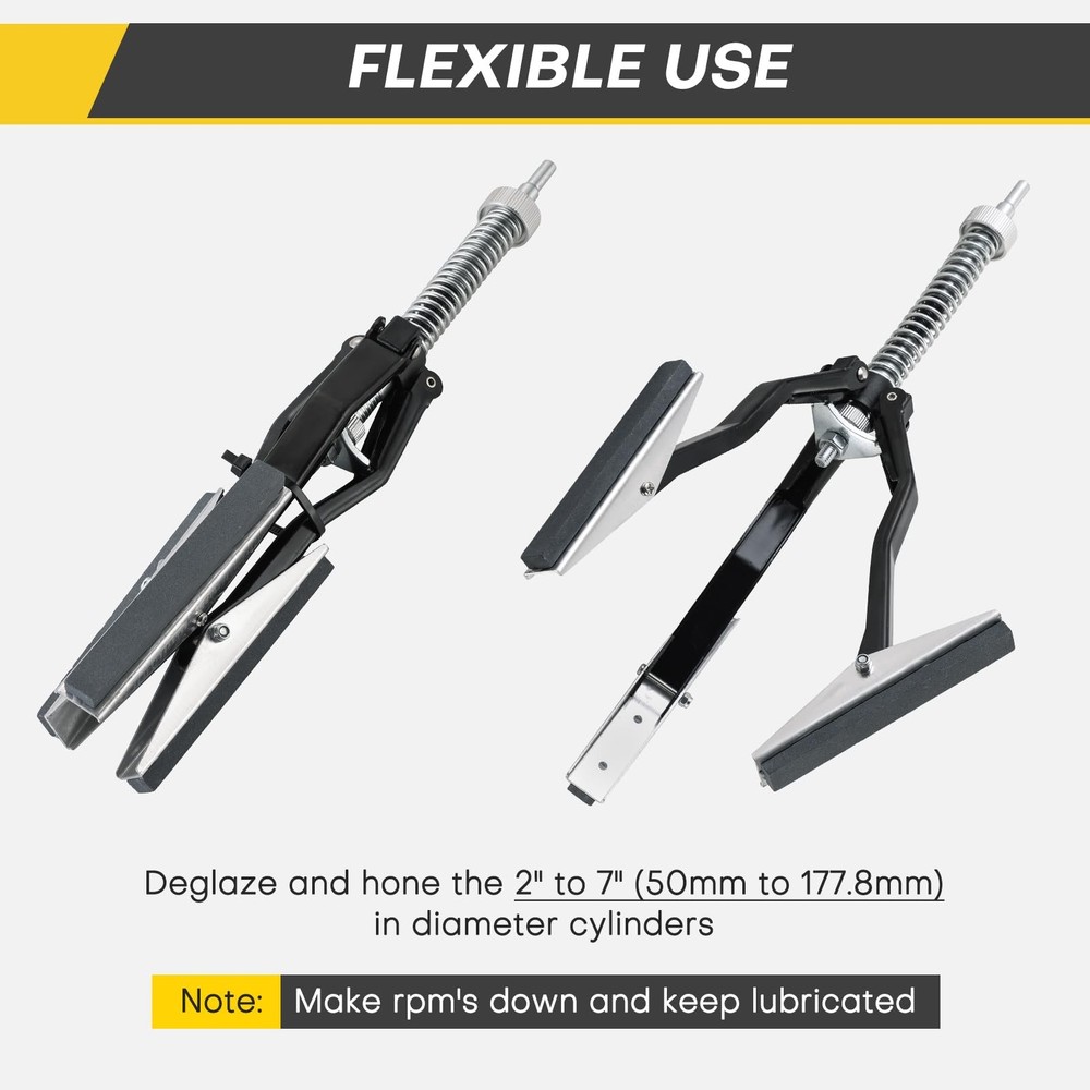 Engine Cylinder Hone Tool | 2" to 7" Diameter Diameter Adjustable Deglazer wi...
