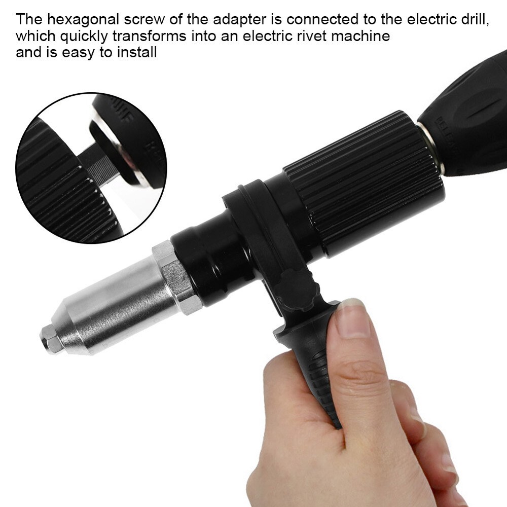 Rivet Nut Electric Gun Cordless Drill Pop Adapter Riveting Riveter Insert Tool