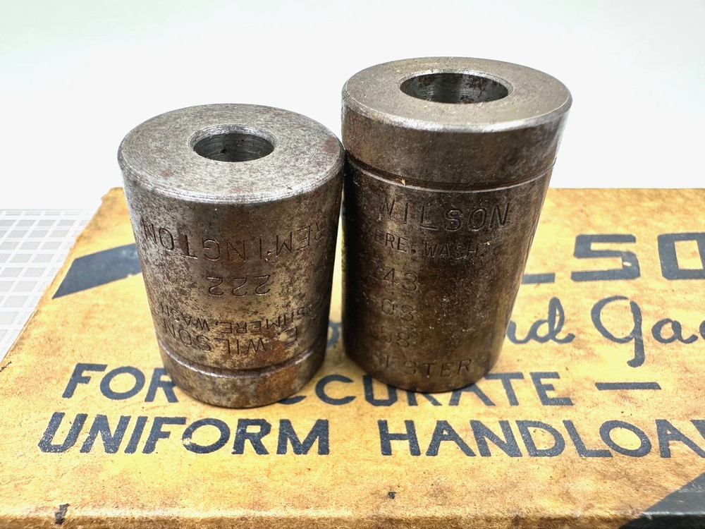 Vintage L.E. Wilson Case Trimmer Kit Reloading Tools Gages w Case Holders Box