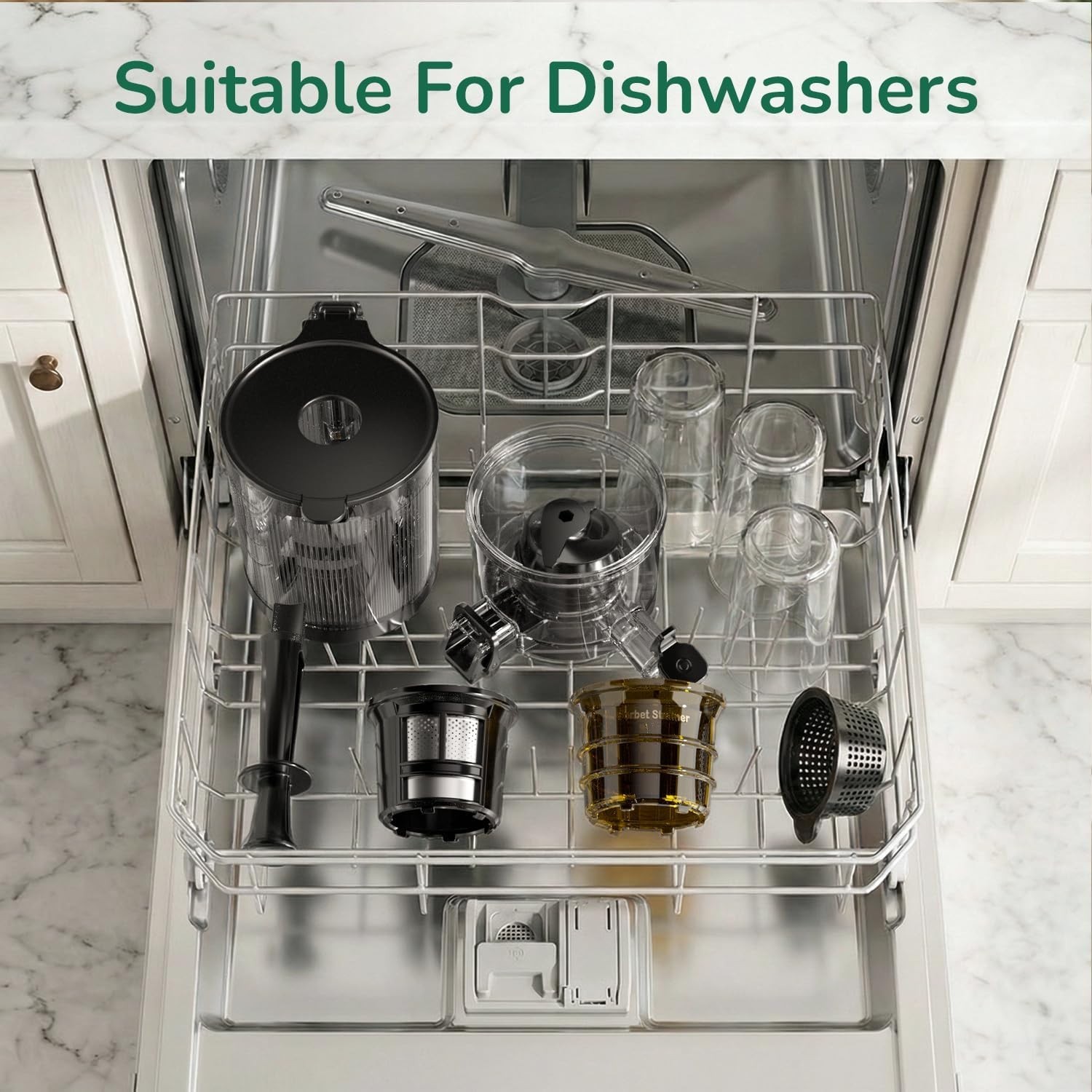 Canoly C16 Cold Press Juicer, 6" Extra Wide Feed Chute, 3-IN-1 Strainers (Juice