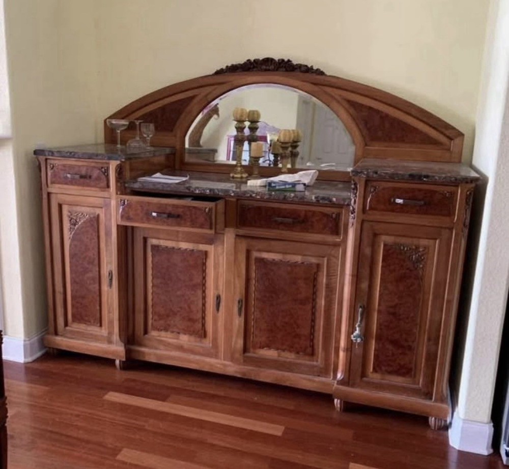 Antique Victorian Oak Buffet Sideboard Server Cabinet
