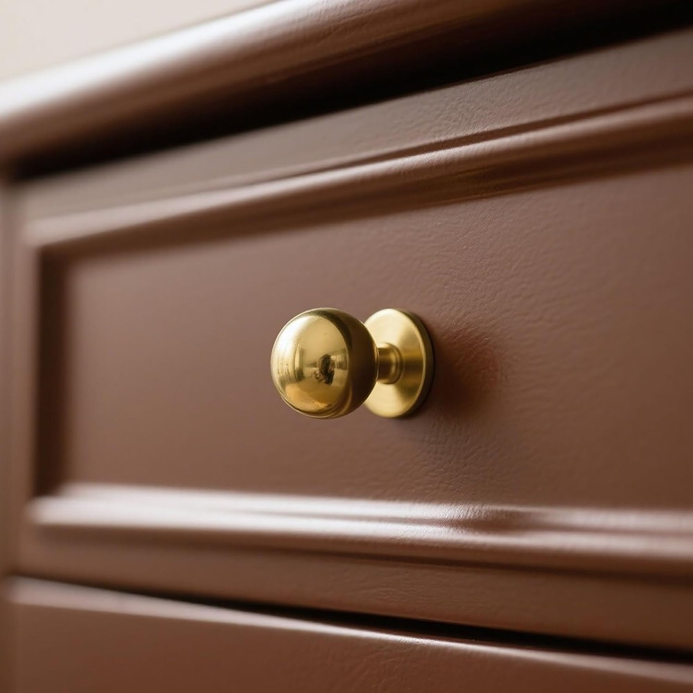 10 Pack Gold Cabinet Knob 1" Round Solid Zinc Ball Drawer Pull Kitchen Hardware