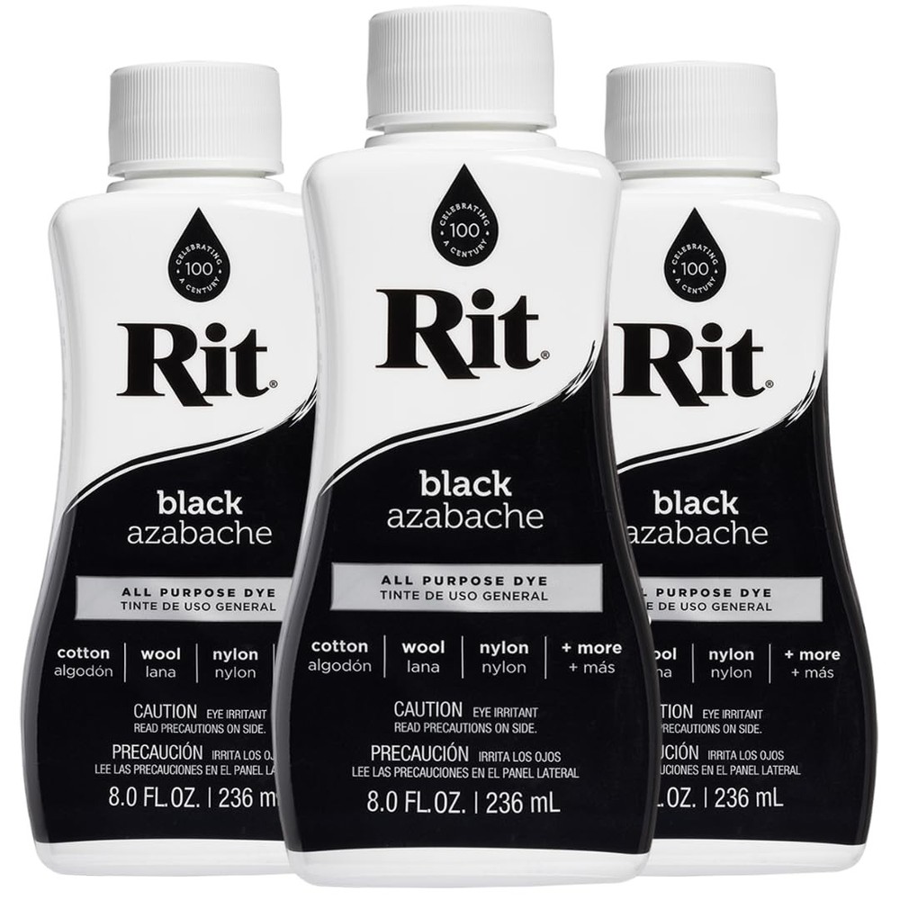 Rit All-Purpose Liquid Dye, Black, 3-Pack Black