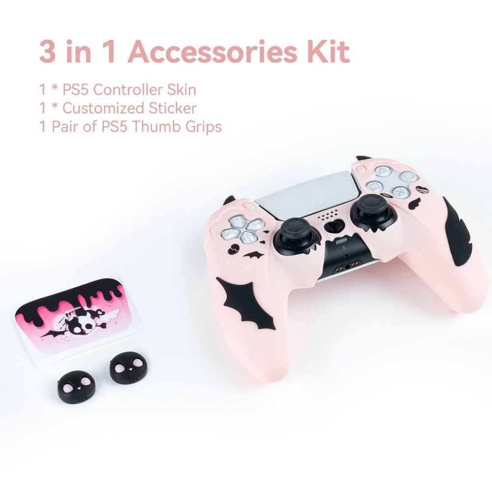 GeekShare Skull Protective Case Cover for PS5 Controller Silicone Shell Skin