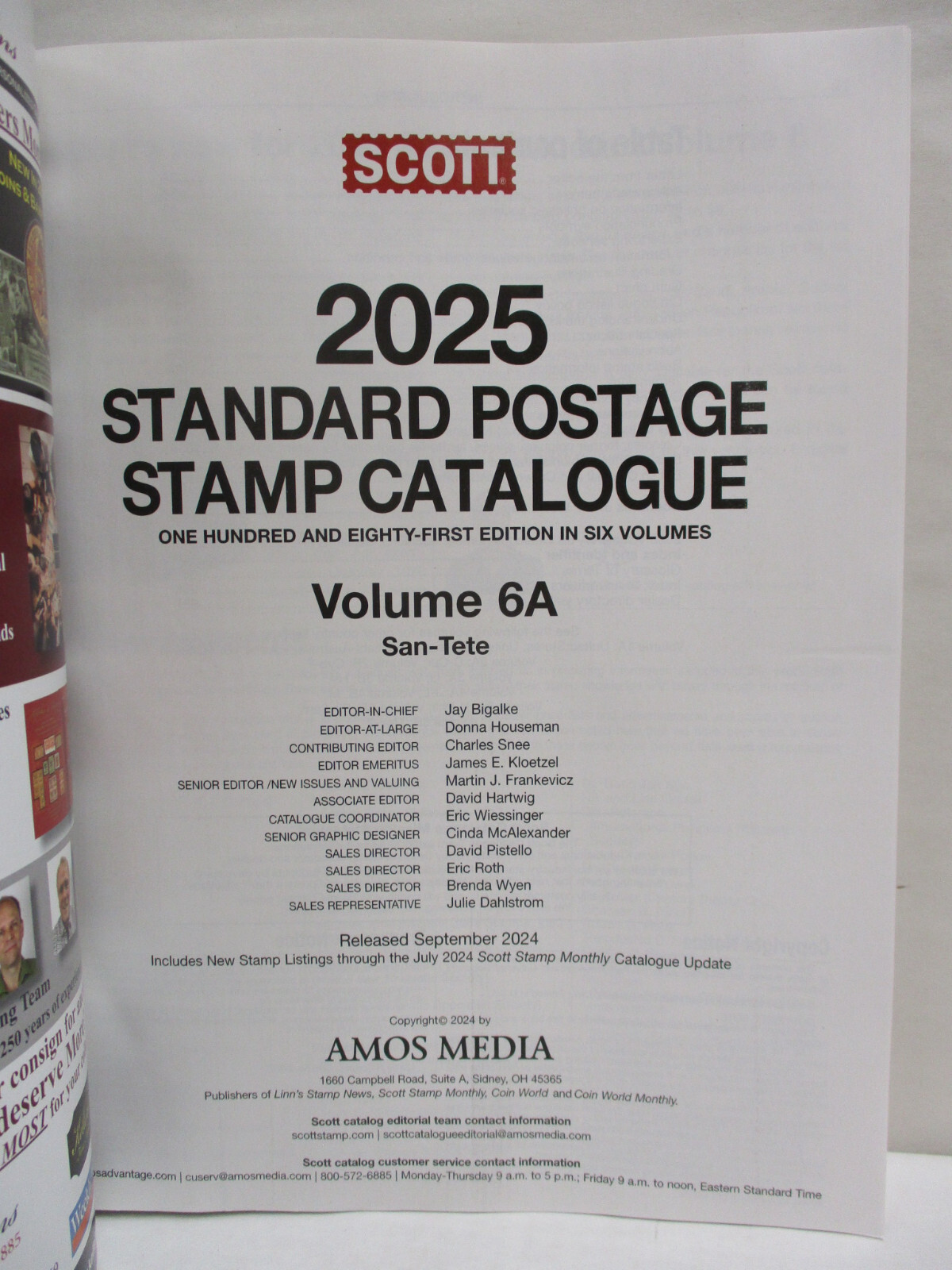 2025 Scott Standard Postage Stamp Catalog Volume 6 A/B Worldwide Countries San-Z