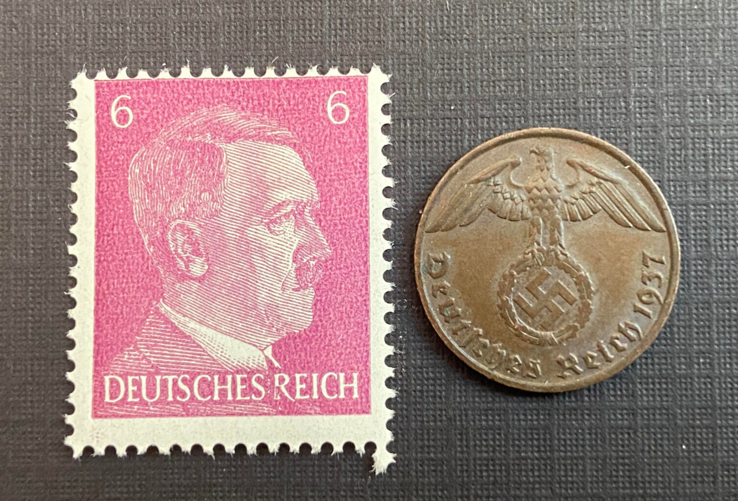 Authentic German Rare Coin and Stamp WW2 - Historical Artifacts For Collectors